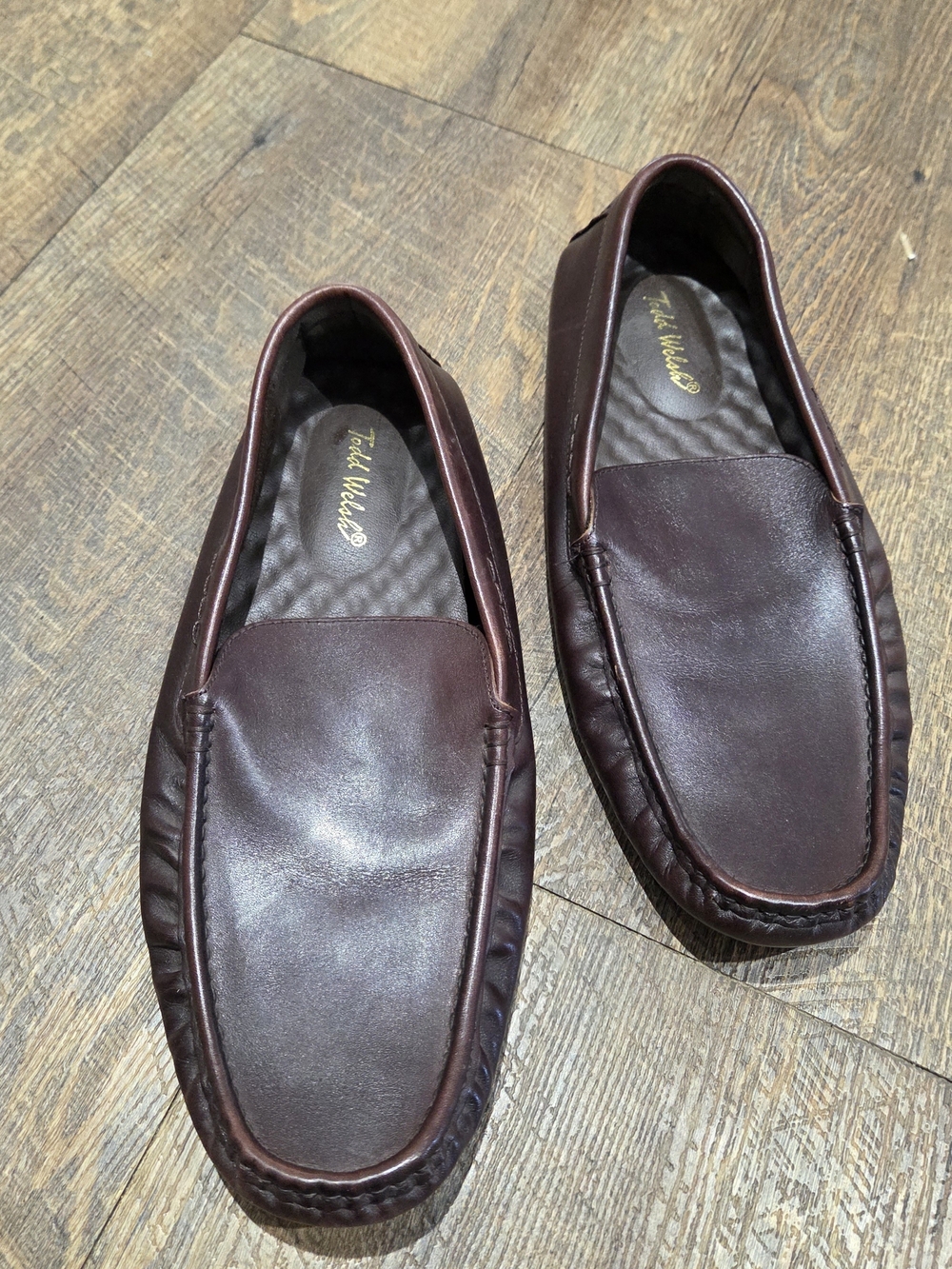 Todd Welsh Leather Slip-On Loafers in Brown